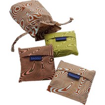 바쿠 표준 재사용 쇼핑백 립스톱 나일론 식료품 토트 또는 런치백 3팩