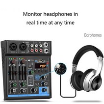 DJ 믹싱 믹서 비트메이커 힙합 미니 전문 디지털 오디오 휴대용 사운드 콘솔(사운드 카드 앰프 포함) 블루투스 기능