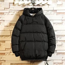 남성 아노락 패딩 겨울 캐주얼 오버핏 두꺼운 남자 무지 후드 다운 상의 Anorak padding KB0794