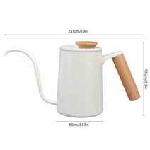 콜드브루기계 350ml 600ml 카페 드립 주전자 스테인레스 스틸 핸들 커피 포트 롱 구즈넥 스파우트 티, 08 White 600ml