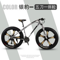 팻바이크 광폭타이어 튜브 경량 오프로드 넓은 광폭 MTB, 7단, 26인치, 실버