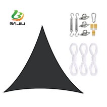 BAJIU 타프스크린 삼각형 홀리데이타프 그늘막 옥스퍼드 타프 액세서리 세트, 블랙, 3*3*3m