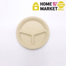 덮밥용기 생분해펄프 원형접시P-7 26cm 500개 사각종이접시 일회용종이도시락