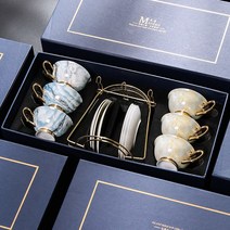 쌍화차잔 빈티지 커피잔 미도, 05 서로 동행하여 지키다.-6컵스푼+아치6컵 홀더-연