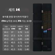 LongFatoys 민물찌 세트 케이스 중층 붕어 낚시용품, 패키지 14, 블랙케이스