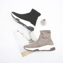 트렌드온 T77546 여성부츠 스웨이드 앵글부츠 스웨이드플랫