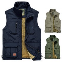 국내배송 남자 겨울 발열조끼 안감 융털 낚시조끼 겨울 등산 보온조끼 아웃도어 레저용, L(100), 네이비(국내배송)