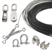 코팅 와이어 로프 클립 PVC 1M절단 1.2mm 1.6mm 2mm 2.4mm 3mm 4mm 5mm 6mm, 8.스텐 샤클, 10mm