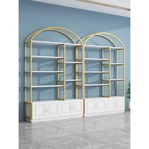 화장품 선반 진열장 업소용 거치대 제품 전시 매대, 높이215 길이100 너비30 흰색