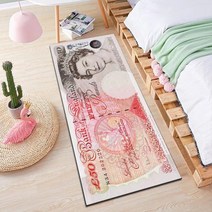 더플로우 부자가 되고 싶어요 현관 발매트 달러 유로 파운드 침실 침대 옆 달러 카펫, 80x200cm, £ 50