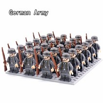 빌딩 블록 남아 레고 호환 WW2 밀리터리 육군 군인 소련 미국 영국 독일 프랑스 세트 모델 브릭 액션 피규어 무기 완구 어린이 선물 24 피스, [02] DZ-26