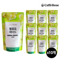 카페베네 청포도에이드 파우치음료, 190ml, 10개