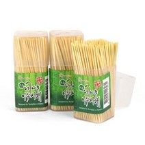 HY 가는 대나무 이쑤시개 미니통 3개입 양면이쑤시개 요지