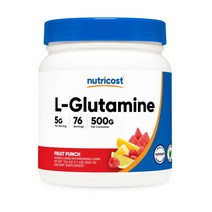 Nutricost L Glutamine 뉴트리코스트 엘 글루타민 파우더 후루츠 펀치 맛 500g L글루타민, 1개