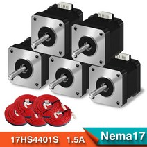 스텝모터 스테핑모터 리니어스테이지 엑츄에이터 usongshine 5pcs 17hs4401s nema17 스테퍼 모터 4-리드 42 모터 42bygh 1.5a 3d 프린터 cnc, 17hs4401s-xh2.54