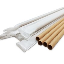 7mm 21cm 종이빨대 갈색 개별포장 1봉 200개 PSF-721-WP, 옵션선택:본품
