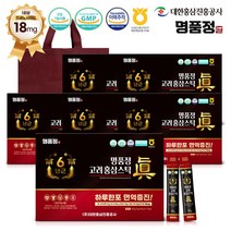 명품정 6년근 고려 홍삼스틱 진 10g x 30포 + 쇼핑백 (1포당 진세노사이드 18mg), 6개