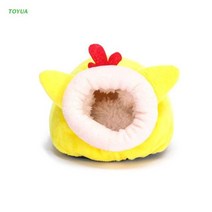 원목 강아지집 펫 하우스마우스 침대 애완 동물 잠자는 집 따뜻한 햄스터 개 새끼 고양이, 노란색
