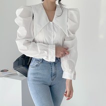 빅카라 퍼프 블라우스