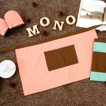 모노데코 솔리드 옥스포드 24칼라 하프 앞치마, COLOR:카키, 단품