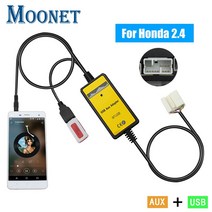 자동차 관련제품 Moonet 자동차 오디오 USB AUX 어댑터 3.5mm 인터페이스 CD 체인저 Honda Accord Pilot S2, 한개옵션0