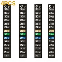 1-5pcs 수족관 물고기 탱크 온도계 스트립 스틱 온 변색 온도 스티커 접착 성 이중 스케일 18-34, 04 4pcs_01 L