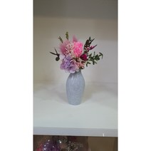 추모공원 실내 도자기 미니화병 용산꽃집 로즈플로라 (지름폭 약 6-8cm 높이 약 14-17cm ), 핑크