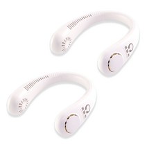 에어서핑 목에착 선풍기 날개없는 휴대용 미니 목걸이형 넥밴드 선풍기 캠핑용 USB 선풍기 화이트/핑크, 화이트, 없음