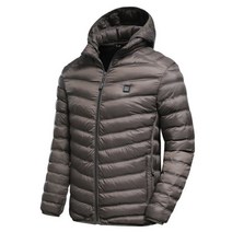 남자 2021 겨울 새로운 따뜻한 USB 난방 양 털 자 켓 Parkas 스마트 서 모스 탯 분리형 후드 온수 방수 자 켓, XL CHINA, BROWN