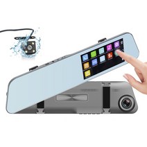 차량용 블랙박스 듀얼 렌즈 터치 스크린 자동차 카메라 DVR 백미러 대시 캠 레코더 비디오 등록기 FHD 108, 02 Double camera_03 32G
