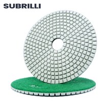 콘크리트폴리싱 Subril-125mm 다이아몬드 연마 패드 5 인치 유연한 흰색 그리닝 디스크 화강암 대리석 석재 콘크리트 바닥 샌딩 디스크, Grit 50 1piece, 01 Grit 50 1piece
