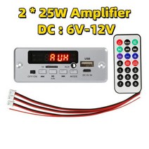 12V 50W Bluetooth5.0 디코딩 보드 모듈 무선 자동차 USB mp3 플레이어 블루투스 TF 카드 슬롯/FM/원격, 50W3