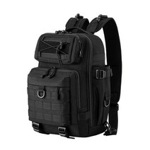 20L 낚시 배낭 전술 공격 가방 군사 팩 슬링 육군 Molle 야외 하이킹 캠핑 사냥 가슴, [01] Black, [01] 38X24X15cm