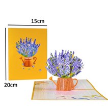 3D 입체 팝업카드 신년카드 꽃 생일 기념일 선물 엽서 메이플 벚꽃 청첩장 인사말, 라벤더