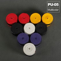 10 pcs 화이트 코팅 미끄럼 방지 테니스 오버 그립 배드민턴 그립 통기성 테니스 라켓 테이프 스웨트 밴드 낚싯대 랩, PU05 다채로운