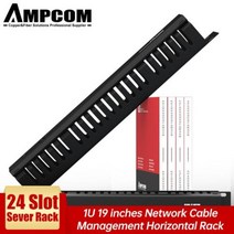 AMPCOM 캐비닛 랙 19 인치 패치 패널 CAT6 CAT5E 마운트 1U 2U 이더넷 RJ45 키스톤 잭 후면 케이블 지원 바 포함103334, 13 Metal 24-Slot