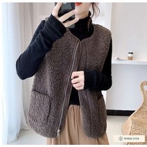 [where ever] 여성 양털집업조끼 폴리스수면조끼 겨울아우터 3color