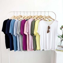 (무료배송)텐셀 브이넥 기본핏 반팔티(11color)