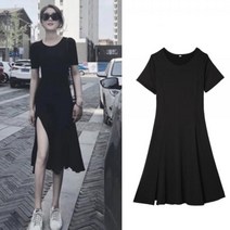 반팔 원피스 여름 시원한 루즈핏 A라인 데일리 옆트임
