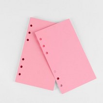 문구 6공 다이어리 핑크 무지 속지 A6 40매
