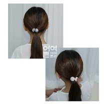 캐릭터 양방울 커플 헤어끈 2개 세트 어여쁜 핸드메이드 악세사리 헤어방울 머리끈 수제작
