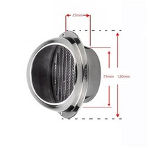 환기커버 욕실환풍기 스테인레스 스틸 벽 천장 에어 벤트 덕트 배기 그릴 콘센트 가열 캡, 농축 80mm