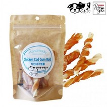 펫투유 댕이네 수제간식 치킨 대구껌 롤 60g 강아지 간식, 상세페이지 참조