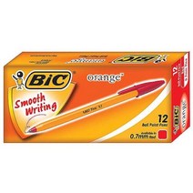 BIC 오렌지 볼펜 0.7mm 12개입 MO, 적색, 본상품선택