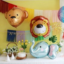 [파티조엘] 애니멀 페이스 벌룬_사자 원숭이 코끼리 풍선, 선택안함, 코끼리_이탈리아