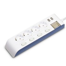 하이탭 디자인 USB 2포트 개별 스위치 멀티탭 4구 16A HIPUMP-4, 1.5m, 3개