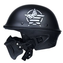 하프 경량 안전 머리 보호 오토바이 킥보드 안전 헬멧 할리 레트로 도트 마스크 간지 사계절 견고한 하이바, C