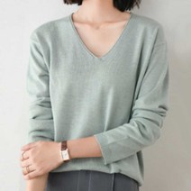 가을 분위기 코디 여자옷 브이넥 니트 데일리 패션
