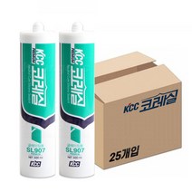 KCC 코레실 SL907 프리미엄 창틀 유리 창호 글레이징용 실리콘 실란트 300ml 박스, 회색, 25개
