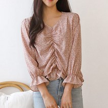 디자이어로즈 디자이어로즈 핏 여성 여름 앞셔링 쉬폰블라우스 DT0258 (5485115)